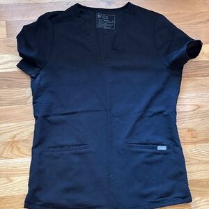 Figs scrubs black top (medium)
